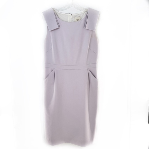 J. Crew Suiting Bow Shoulder Sleeveless Sheath Dress Light Lavender Size 10 - Picture 13 of 17